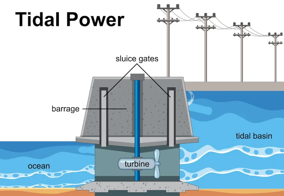 tidal power, hydropower, renewable energy, tides, tidal generators, tide mills, kinetic energy